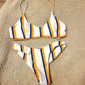 SHEIN Gold + Blue Bikini